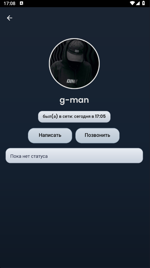 Профиль пользователя в VibeChat